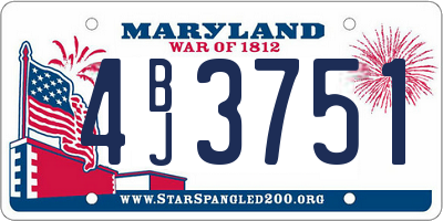 MD license plate 4BJ3751