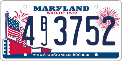 MD license plate 4BJ3752