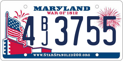 MD license plate 4BJ3755