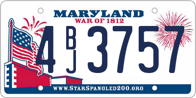 MD license plate 4BJ3757