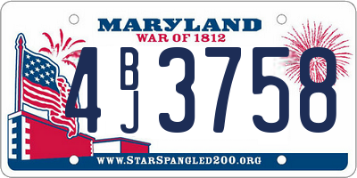 MD license plate 4BJ3758