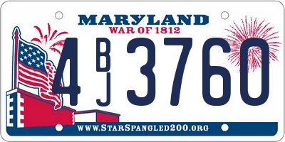 MD license plate 4BJ3760