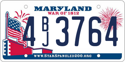 MD license plate 4BJ3764