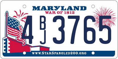 MD license plate 4BJ3765