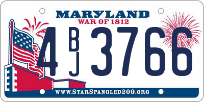 MD license plate 4BJ3766
