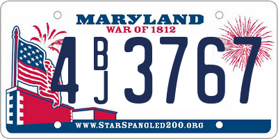 MD license plate 4BJ3767