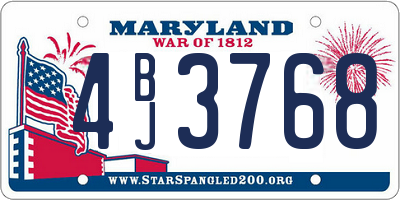 MD license plate 4BJ3768
