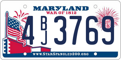 MD license plate 4BJ3769