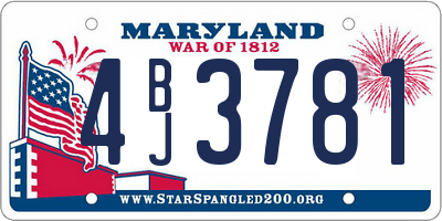 MD license plate 4BJ3781