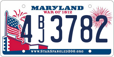 MD license plate 4BJ3782