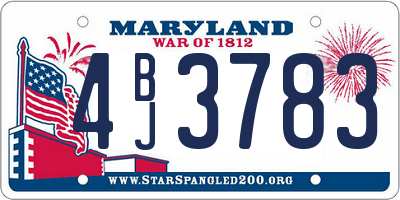 MD license plate 4BJ3783