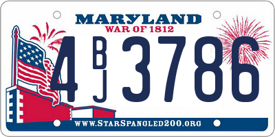MD license plate 4BJ3786