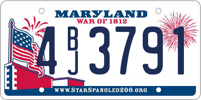 MD license plate 4BJ3791