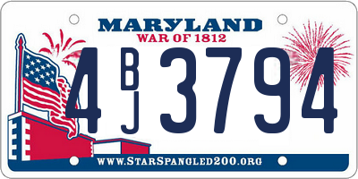 MD license plate 4BJ3794
