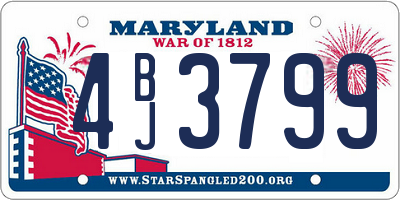 MD license plate 4BJ3799