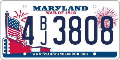 MD license plate 4BJ3808