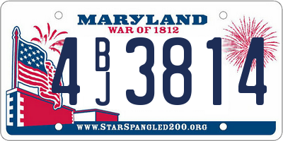 MD license plate 4BJ3814