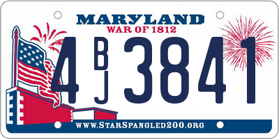 MD license plate 4BJ3841