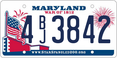 MD license plate 4BJ3842