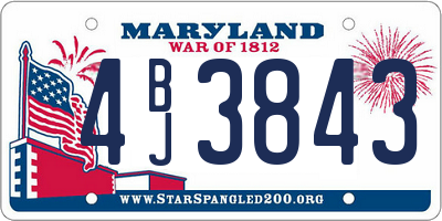 MD license plate 4BJ3843