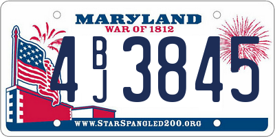 MD license plate 4BJ3845