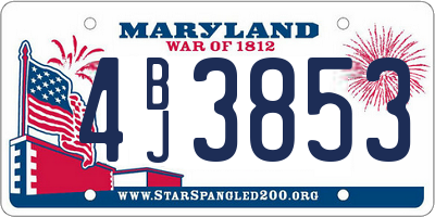 MD license plate 4BJ3853