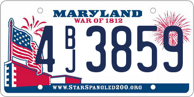 MD license plate 4BJ3859