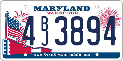 MD license plate 4BJ3894