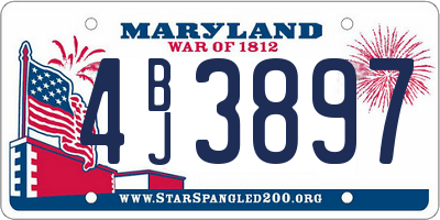 MD license plate 4BJ3897