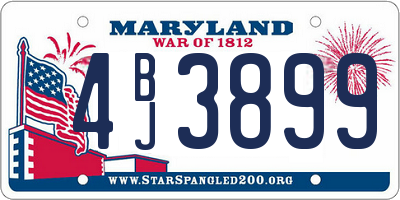 MD license plate 4BJ3899