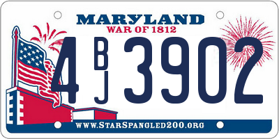MD license plate 4BJ3902