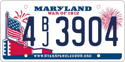 MD license plate 4BJ3904