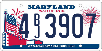 MD license plate 4BJ3907