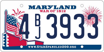 MD license plate 4BJ3933