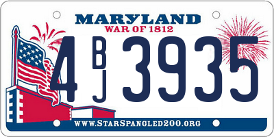 MD license plate 4BJ3935