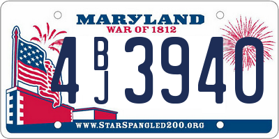 MD license plate 4BJ3940