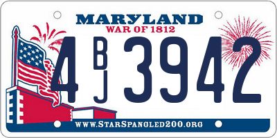 MD license plate 4BJ3942