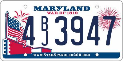 MD license plate 4BJ3947
