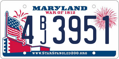 MD license plate 4BJ3951
