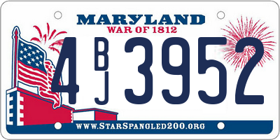 MD license plate 4BJ3952