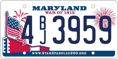 MD license plate 4BJ3959