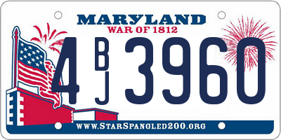 MD license plate 4BJ3960