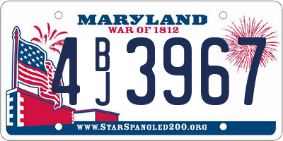 MD license plate 4BJ3967