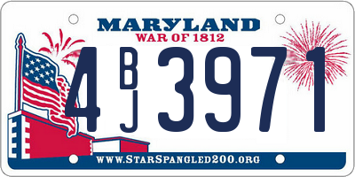 MD license plate 4BJ3971