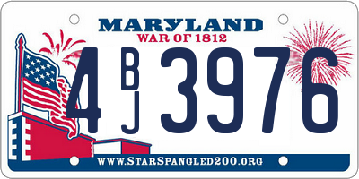MD license plate 4BJ3976