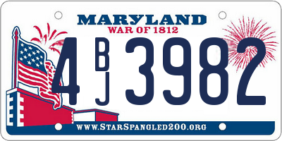 MD license plate 4BJ3982