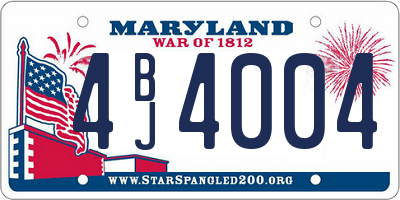 MD license plate 4BJ4004