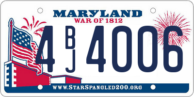 MD license plate 4BJ4006