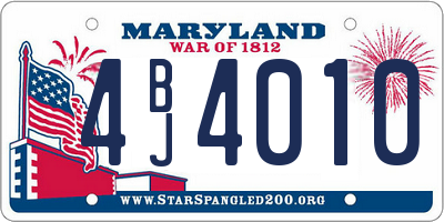 MD license plate 4BJ4010