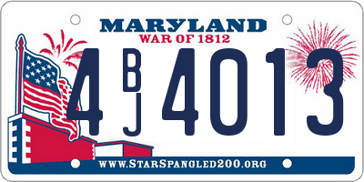 MD license plate 4BJ4013